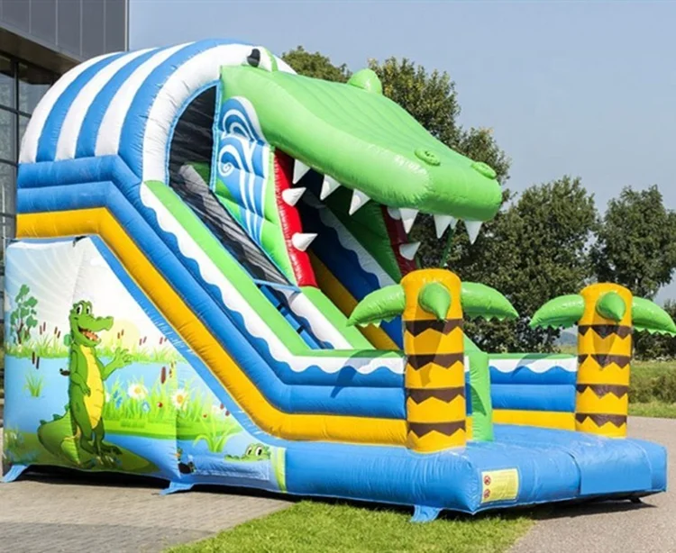 Новинка надувные слайды типа крокодил коммерческое надувание сухой слайдер