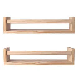 Nursery Book Shelves Set of 4,Wood Floating Nursery Shelves for Wall,Wall Bookshelves for Kids