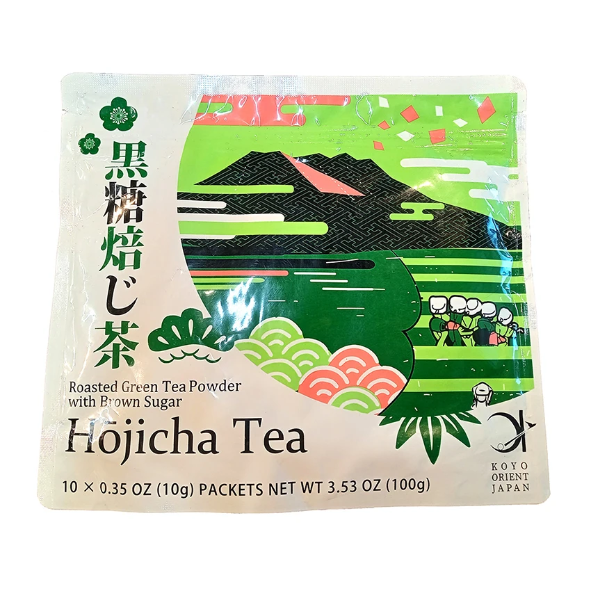 Жареный hojicha latte базовый пакетик со вкусом зеленого чая oem с коричневым сахаром