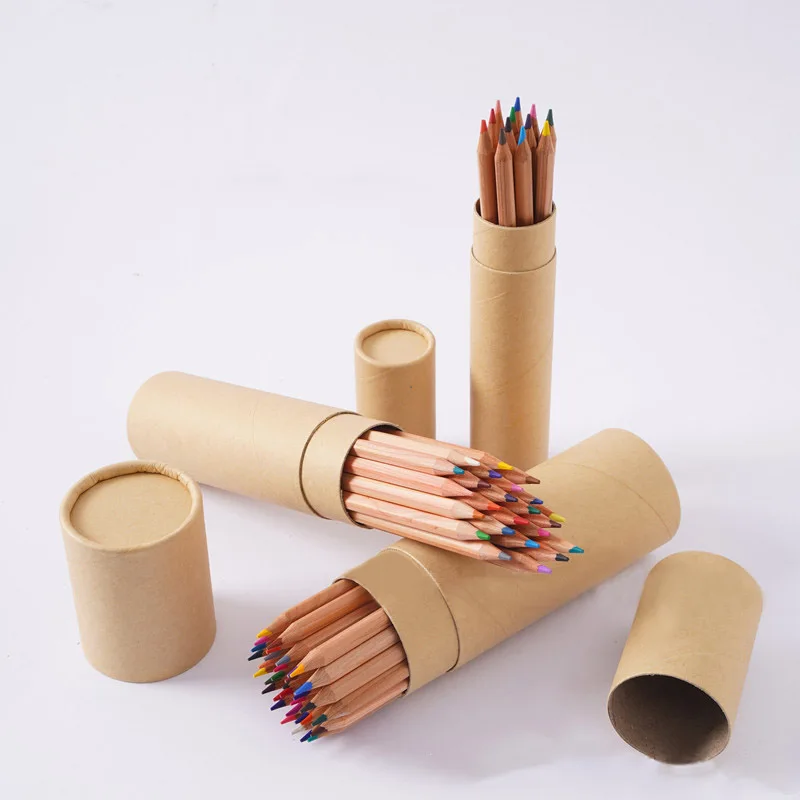 Small Order Accept 12/24/48 Different Color Cedar Wood Custom Colored Drawing Pencil set for School Kids Office High Grade Lead