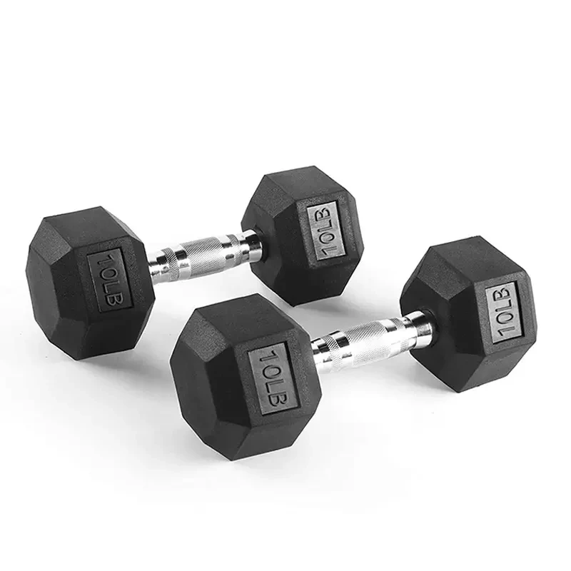 30lb weights quality equipment hexagonal black chrome rubber coated dumbbell hex dumbbells