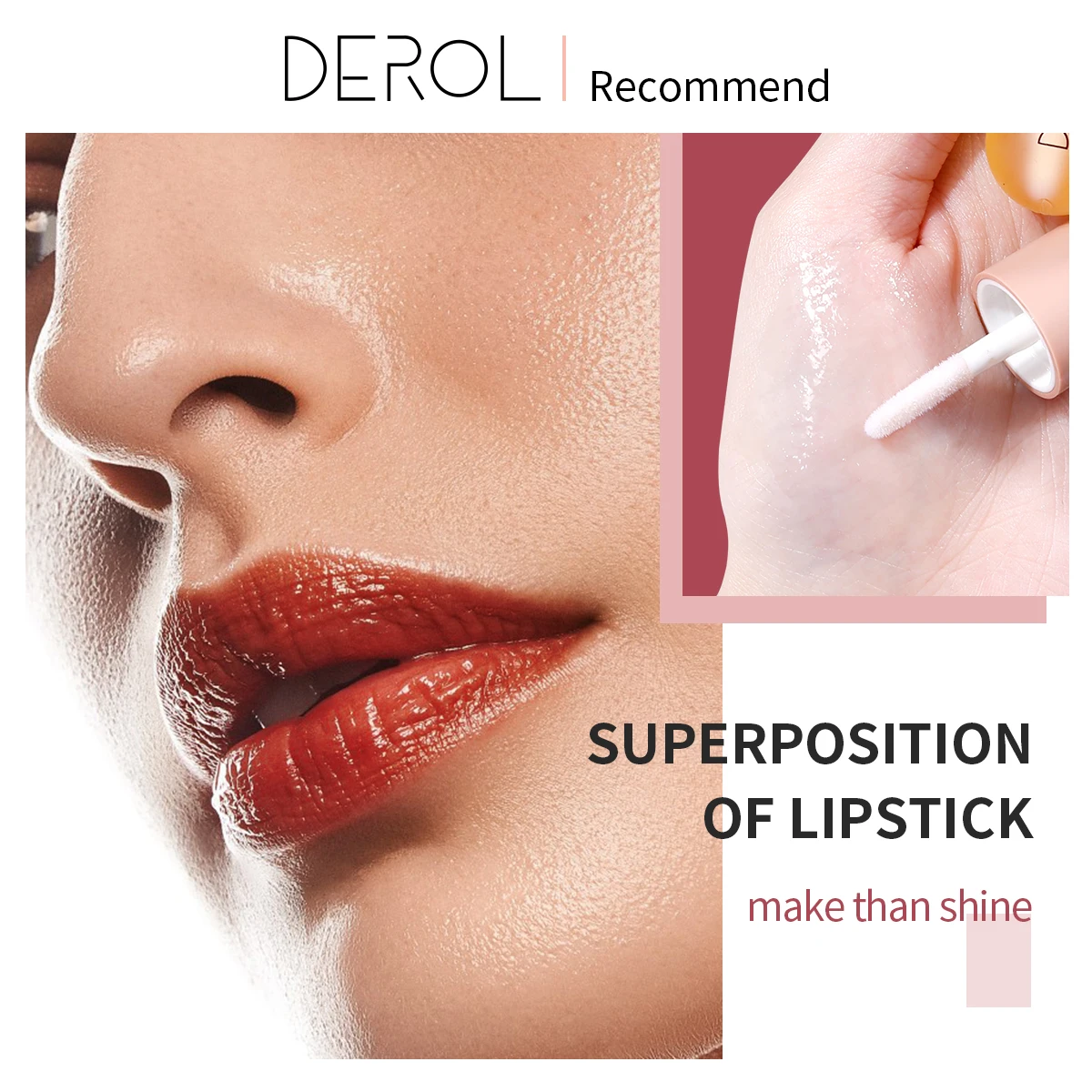 DEROL 5.5ml Plumper Gloss With Organic Peppermint Oil Set  Lip Fullness Moisture Replenishment Travel Size Lip Oil