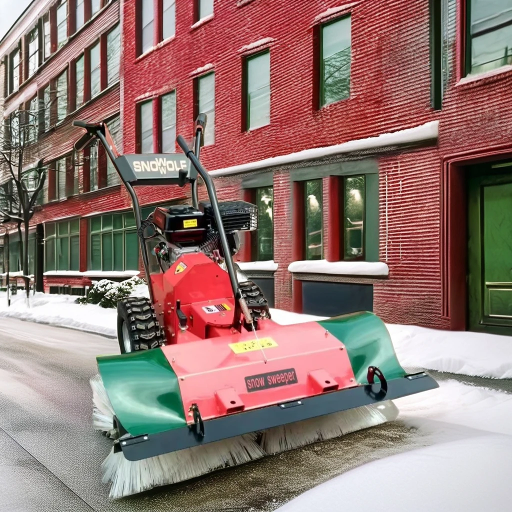 Small Hand-Held Electric Start Gasoline Engine Snow Blower for Factory School Residential Area Outdoor Patio Broom snow sweeper