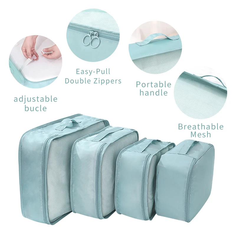 Custom travel bags luggage set 7 pcs packing cubes for suitcases