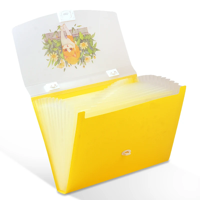  New printing product 13 pockets A4 size hangging plastic expanding file folder for school