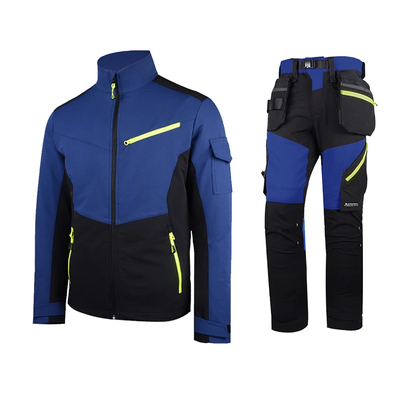 Safetech Work Jacket Cargo Pants Mechanic Security Uniform Workwear For Construction Workers Men Working Suits