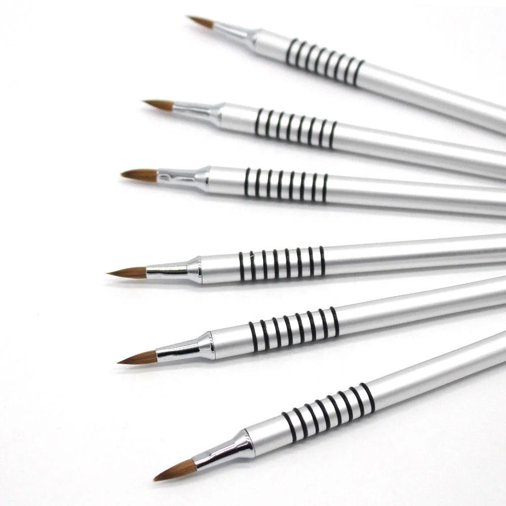 
1PC Kolinsky Sable 2# 4# 6# Sliver Metal Nail Art Brush Pen Acrylic Brush 