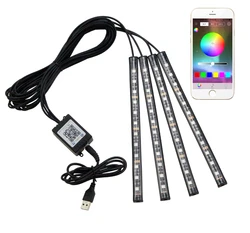 E9 APP 72 led 4 in1 Control Automotive room center console atmosphere ceiling led car lot interior light kit