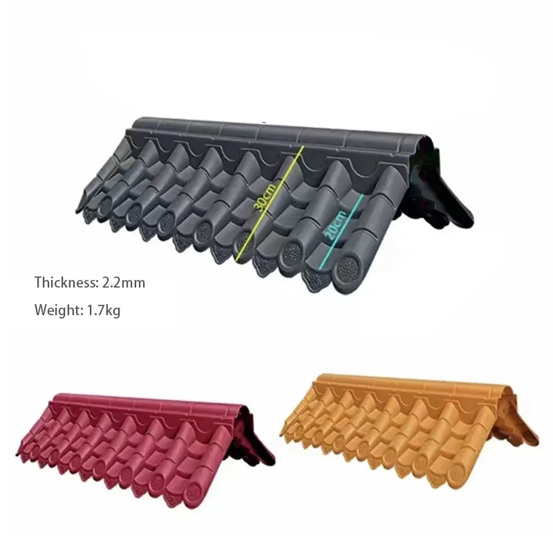 Garden wall PP roof tiles korean style plastic roofing tile for hanok courtyard house