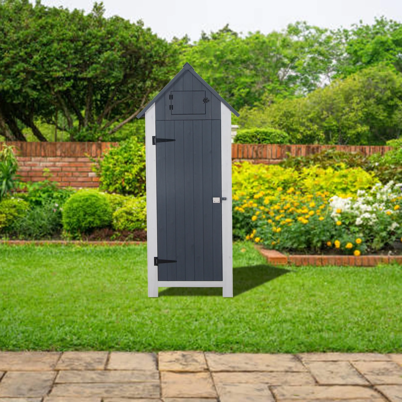 Outdoor Garden Kit Small House Sheds Grey Wood Outdoor Storage Small Storage Shed With Waterproof Roof