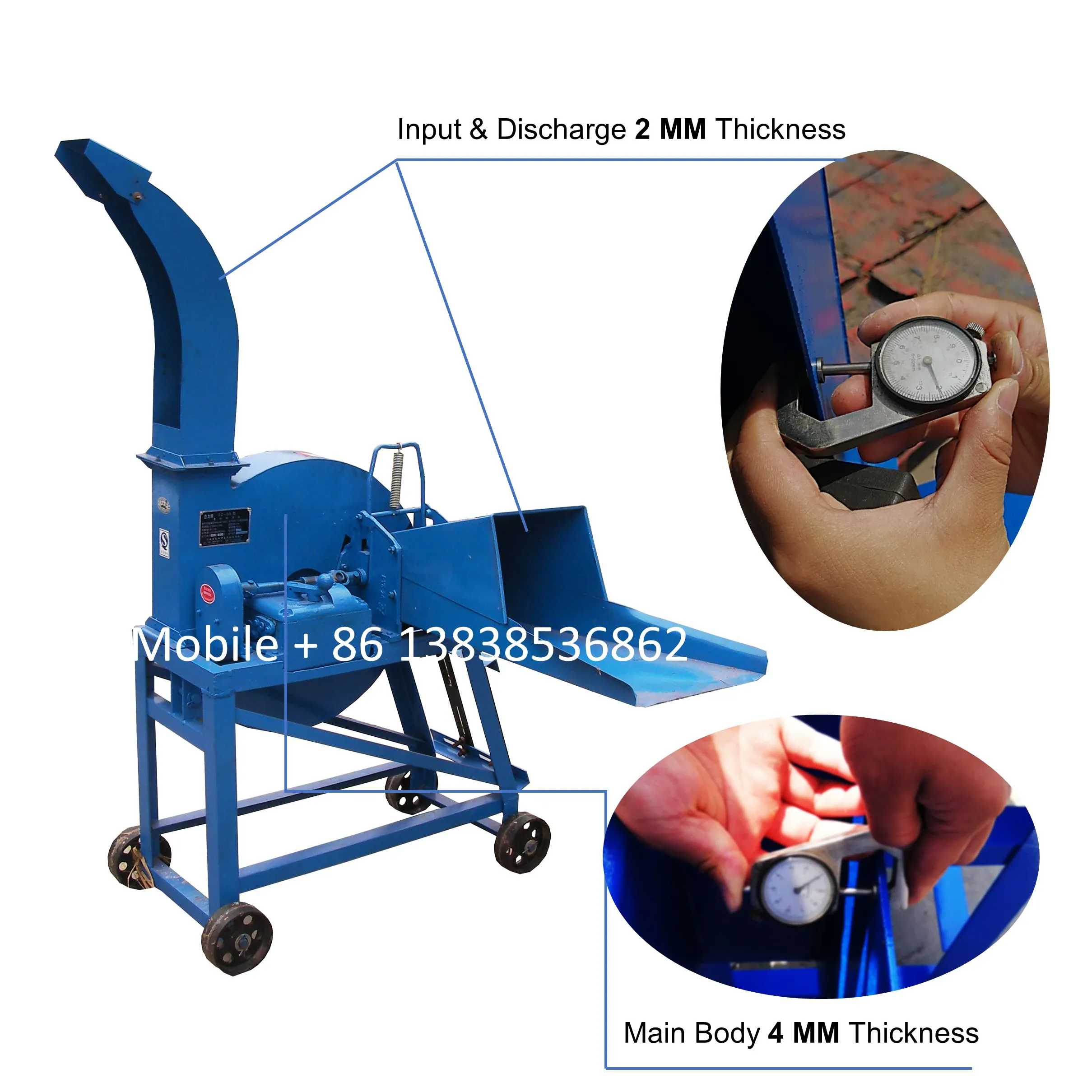 custom-made 4 mm thickness Multifunction diesel engine chaff cutter