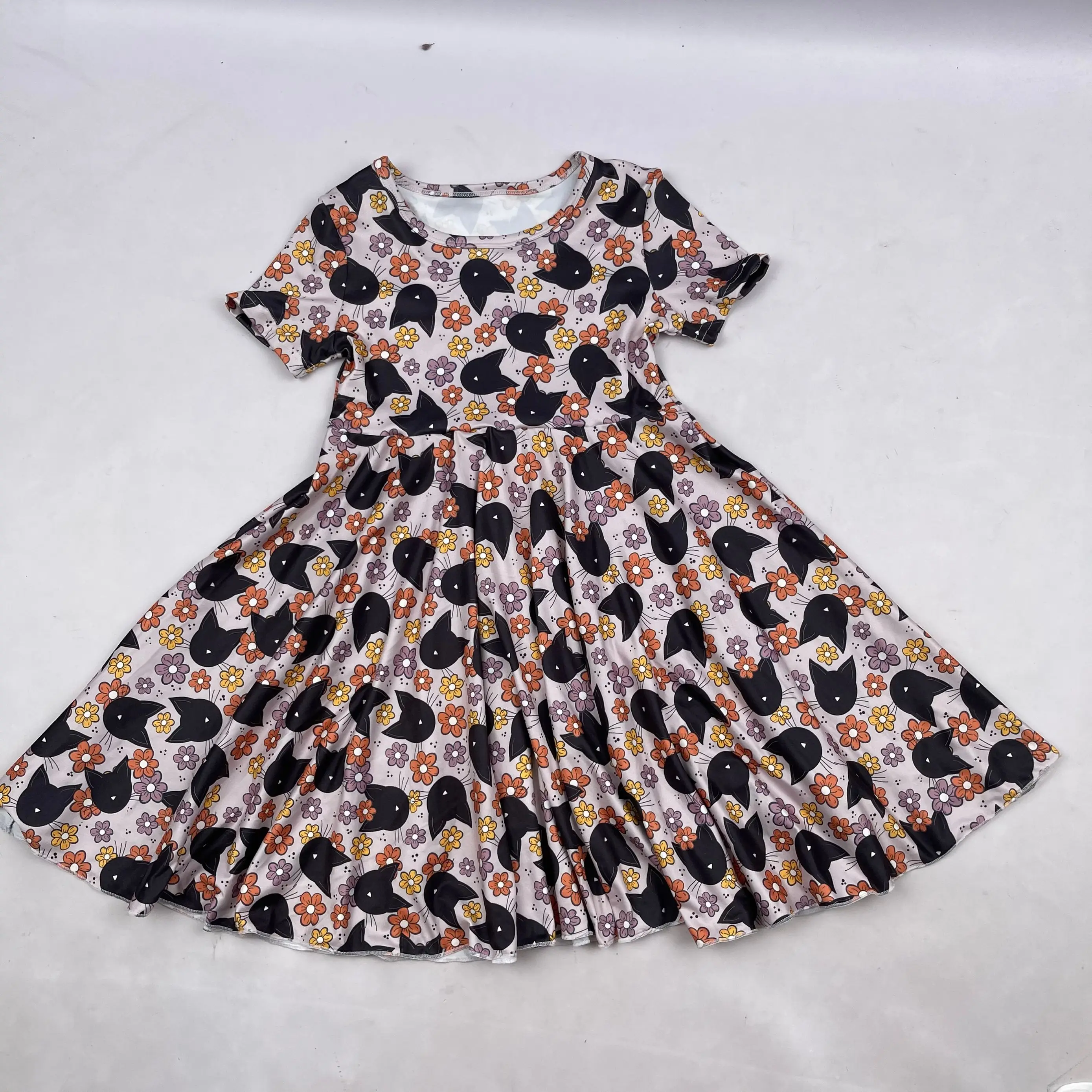 2022 Kids Clothing Girls Halloween Party Dress Baby Toddler pumpkin lantern Twirl Dresses Wholesale Children Dress For Kids