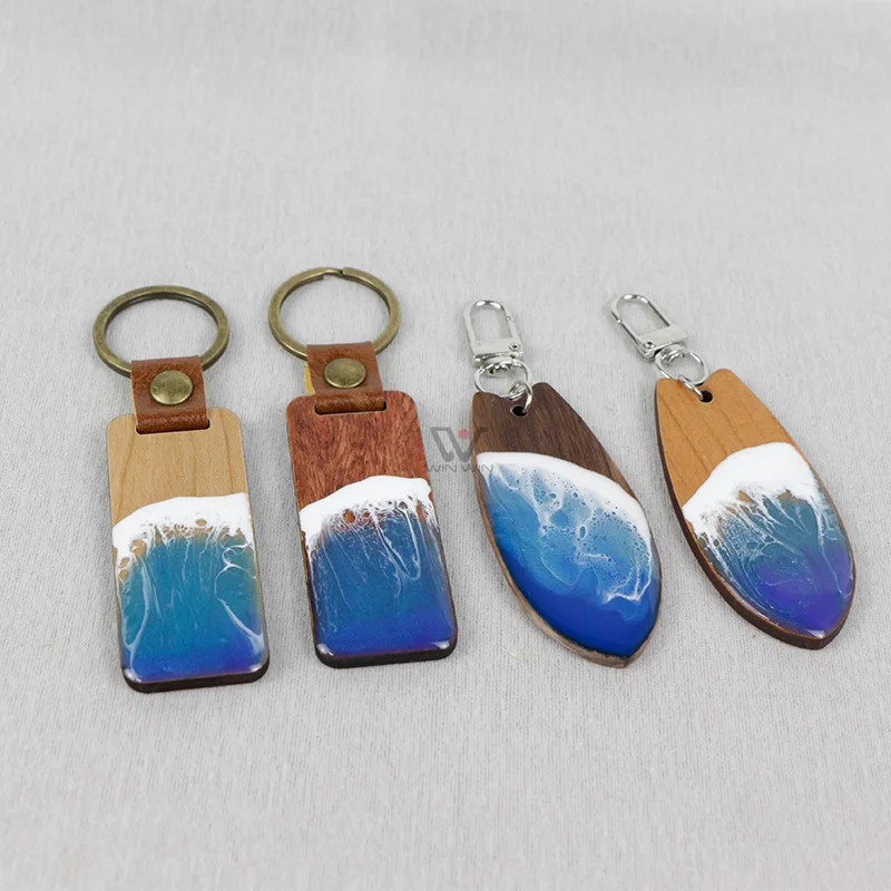 Keyholder Organize Customised Walnut Keyholders with Seawave Design  Hawaii Promotion Gift Keyholder