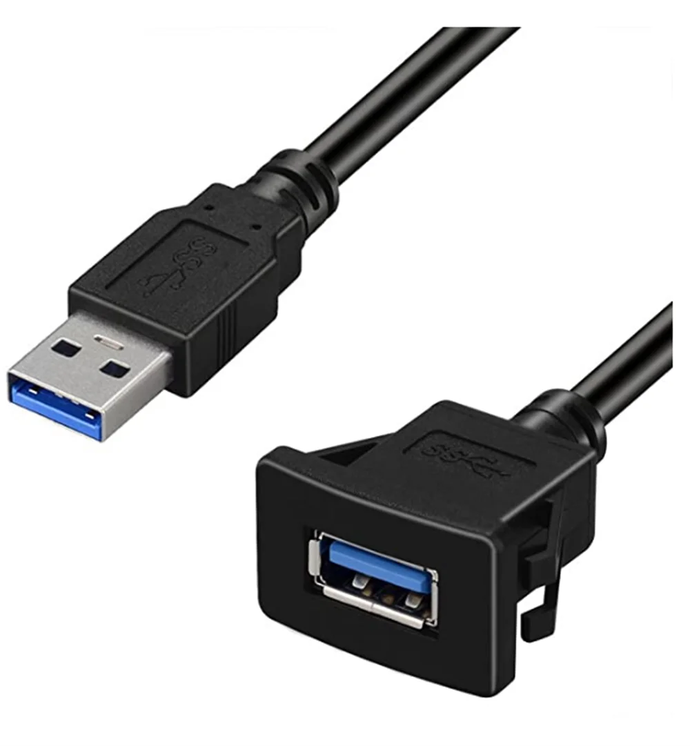  Квадратный Удлинительный кабель с одним портом USB 3 0 для монтажа на панели автомобиля грузовика лодки мотоцикла приборной