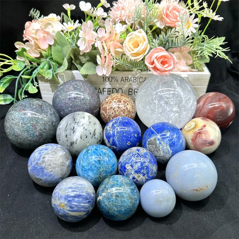 Wholesale Price Polished High Quality Crystal Healing Stones Mixed Materials Sphere For Decoration