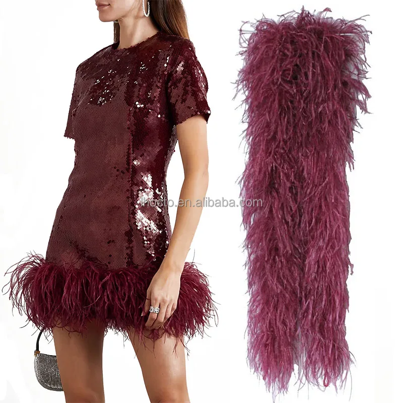 4 Ply 2 Yard Wedding Costume Party Evening Dresses Sewing Feather Trimming Fluffy Ostrich Feather Boa