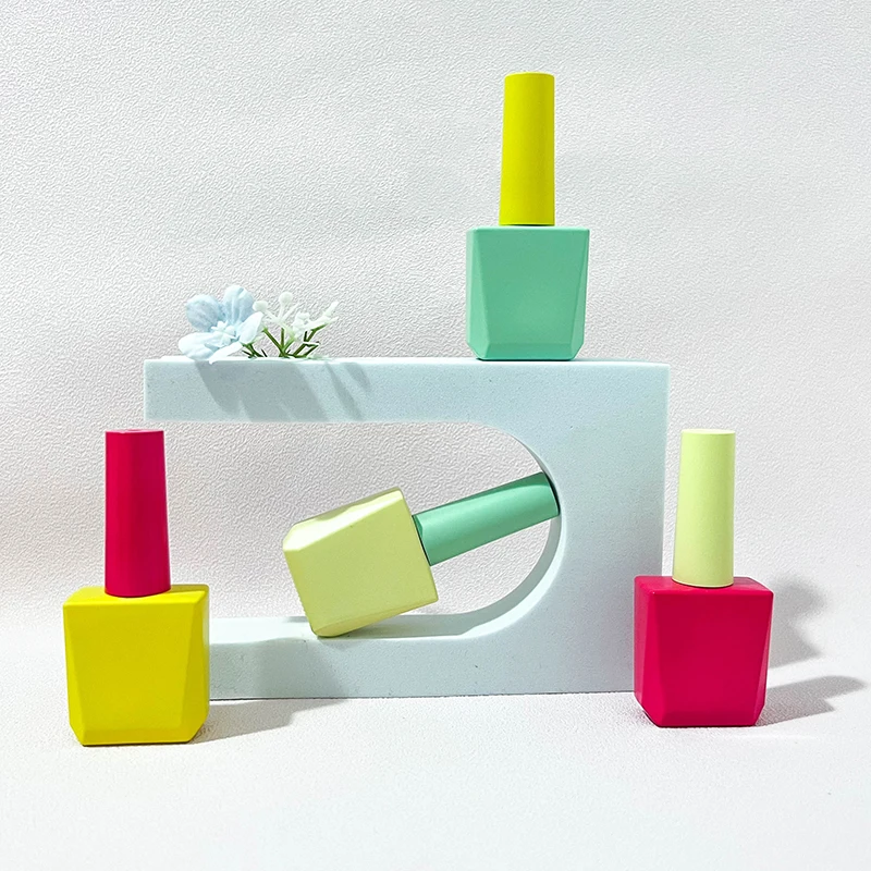 OEM\ODM custom unique nail gel polish glass bottle with brush empty nail polish bottles and round brush