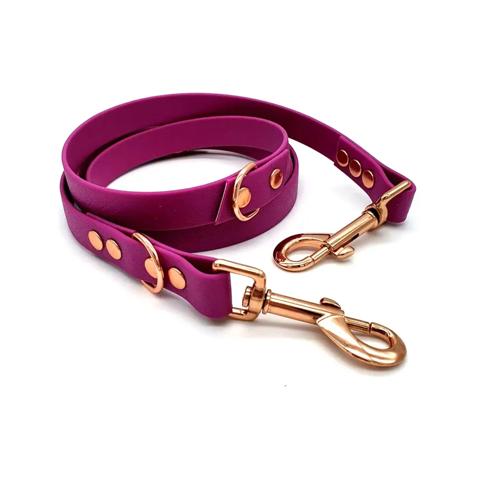 New Arrival Custom Color Ultra-Comfort Waterproof Soft PVC Dog Leash with Metal Hook