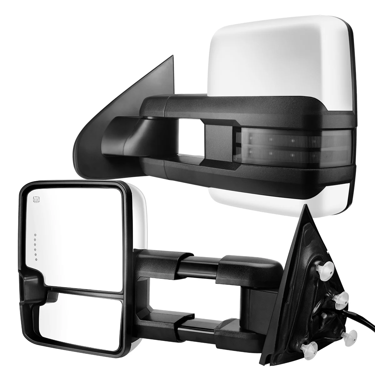 Electric Tow Mirror For 2014-2018 Chevy Silverado GMC Sierra Extendable Chrome Rearview Mirror Convex LED Signal Puddle Lamp