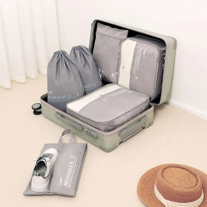 Packing Travel 8 Pcs Cubes Set Foldable Suitcase Organizer Lightweight Luggage Storage Bag