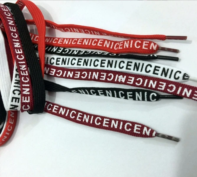 1cm wide hollow polyester drawcord 1.3m with plastic tip letter LOGO waistband 3 colors optional