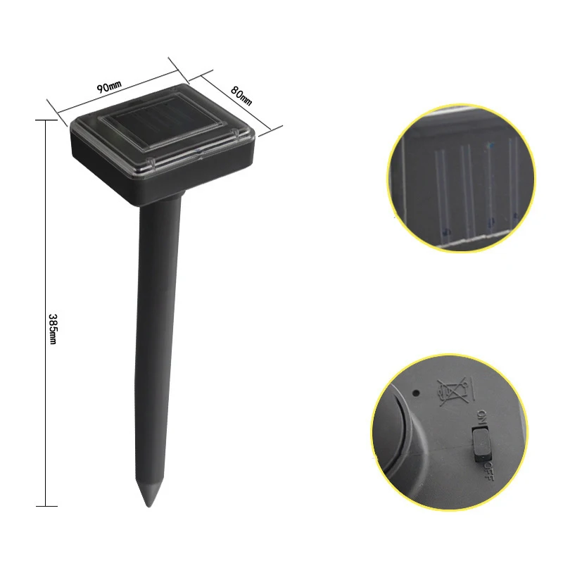 Garden Farm Mole Rat Repellent Solar Powered Ultrasonic Pest Snake Mole Rat Mice Repeller Spike Pest Deterrent Mouse Trap Device