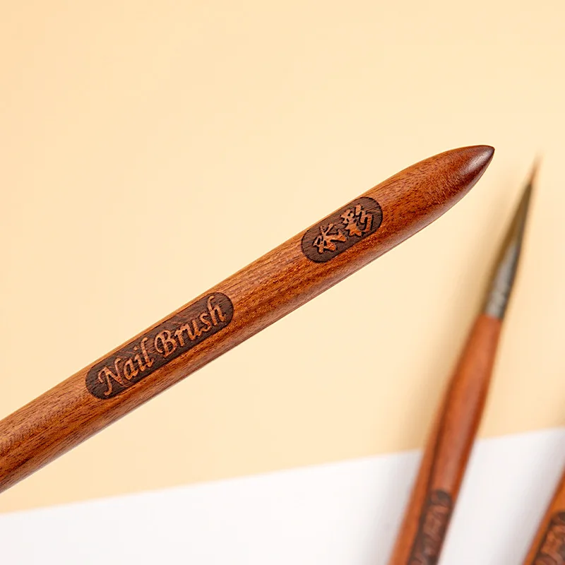 nail brush Sandalwood kolinsky Watercolor Pen Strong Water Absorption Gouze Brush for Painting Halo Dye Pen with Wood Handle