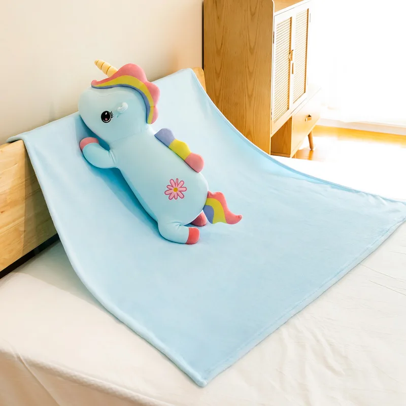 Cartoon animal pillow blanket car office nap blanket 2 in 1 unicorn pillow blanket Unicorn Plush doll customized stuffed toy