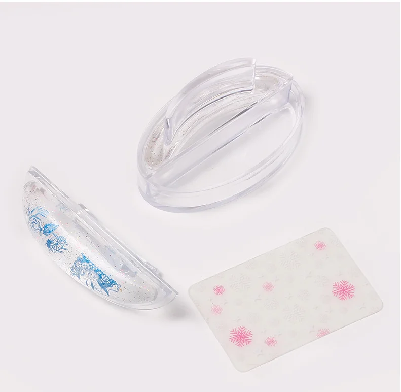 New Curved French Nail Stamper Silicone Nail Stamper Kit With Scraper 2pcs/set Nail Stamping Tool