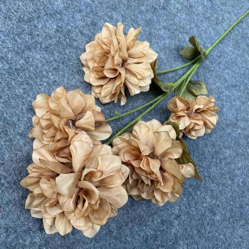 Wholesale Cheap Long Stem 5 Head Peonies Silk Flower For Wedding Arrangement