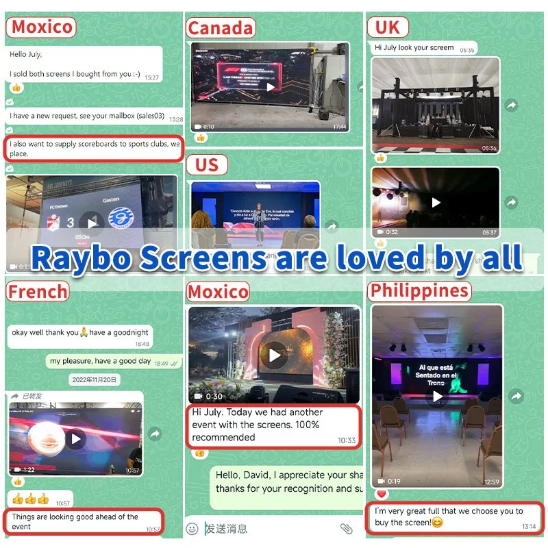 Raybo 3840HZ Wireless Connection LED Screen P1.25 P1.56 P1.875 P2.5 Front Service LED Video Wall Screen/HD LED Panel Display
