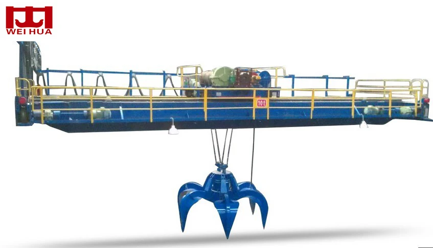 15 ton 20 ton bridge crane QZ Type Grab Bucket  for Indoor Bulk Material Handling Double Girder Overhead Crane
