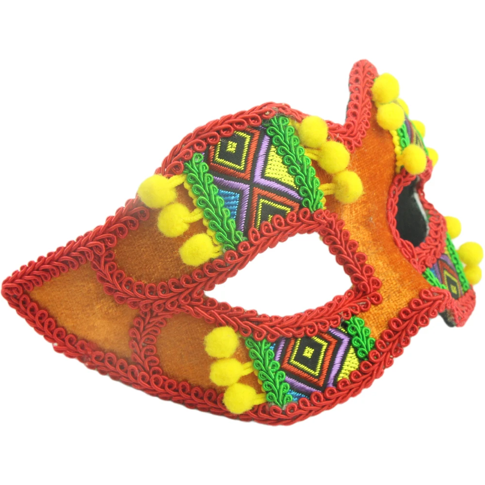 Sexy Colorful Venetian Masquerade Mask Halloween Prom Carnival Fancy Flannel Half Face Eye Mask