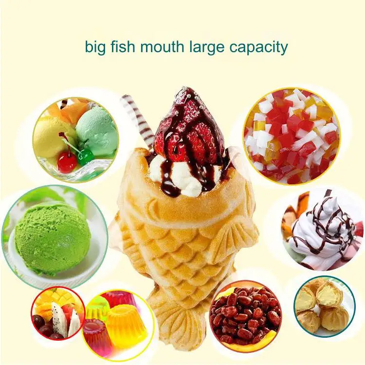 wholesale street food machines taiyaki machine fish waffle stuffed waffle maker household snack vending machines for sale