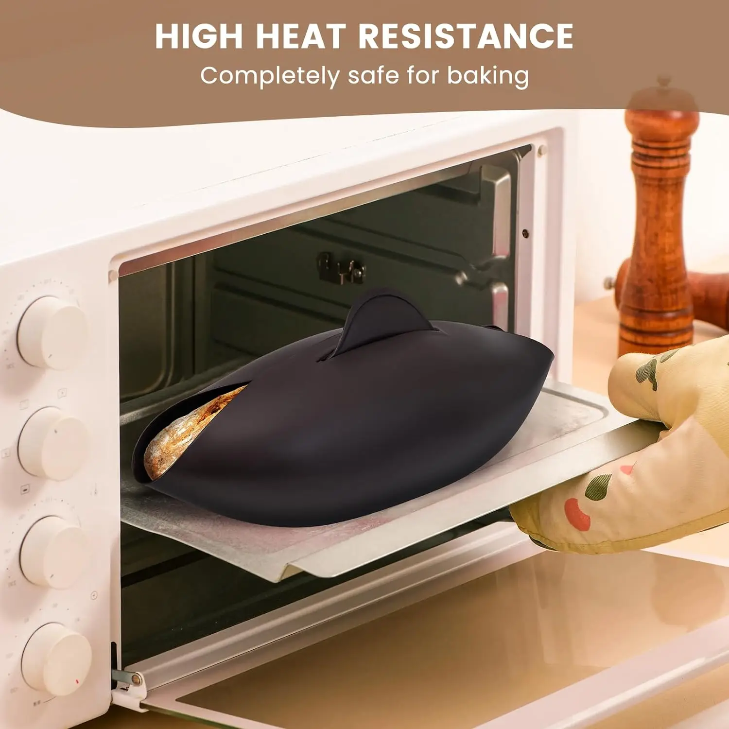 High Temperature Resistant Silicone Loaf Pan Baking Mould for Bread Fish Silicone Baking Bread Bowl