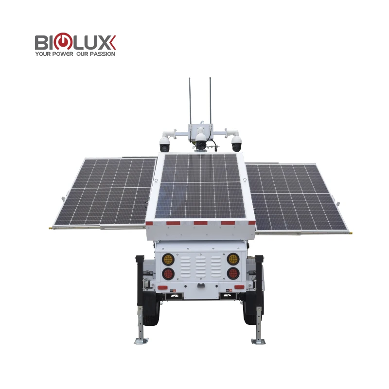 long endurance 4G 5G Starlink Hybrid Mobile Solar CCTV Surveillance Trailer Tower With Alternate Energy Sources For Security