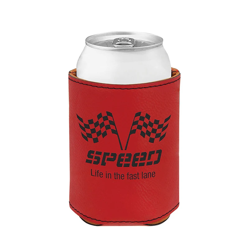 12OZ Laser Leather Can Cooler Blank Neoprene Bottle sleeve Beverag Stubby Holder Custom