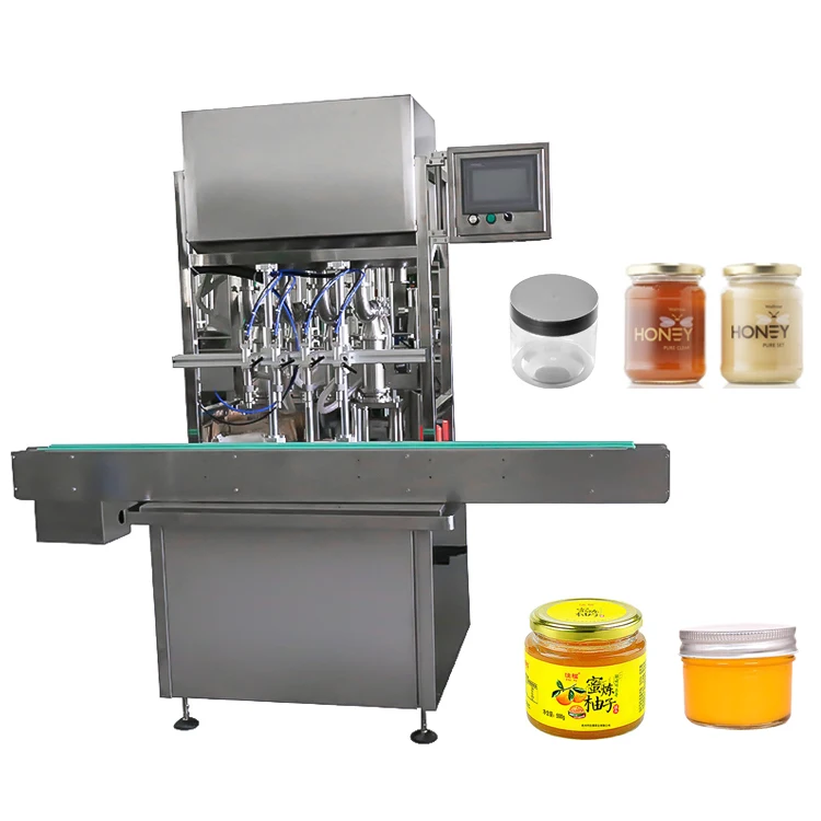 Automatic Manufacturer natural Pure Honey 4 heads filling machine and honey jar filling machine