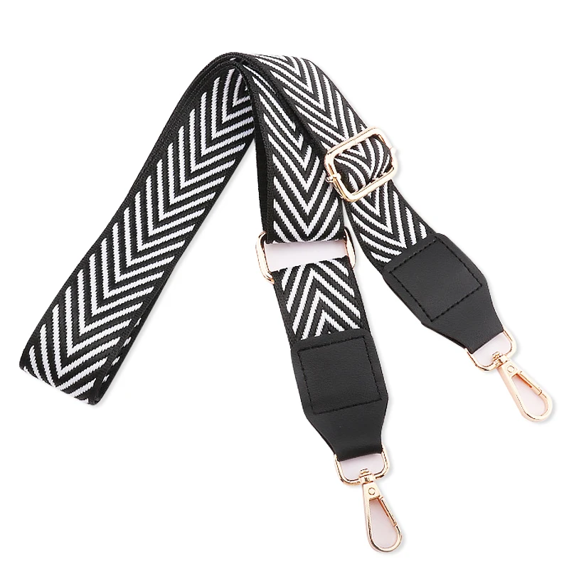 Wholesale Adjustable Widening Backpack Ribbon Accessories Color Stripe Long HandBag Shoulder Strap (1600705042763)