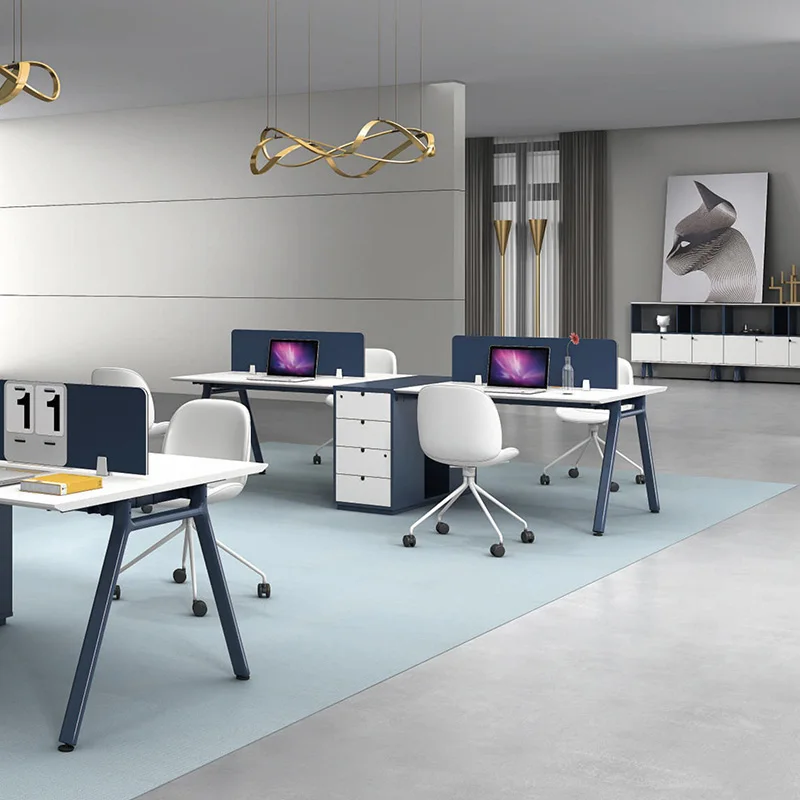 Современный Рабочий стол офисная мебель деревянный компьютер 4 человека офисный для 4-местного рабочего места