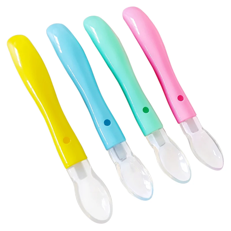 
Hot Sale Food grade silicone Baby spoon Baby feeding spoon bendable baby spoon 