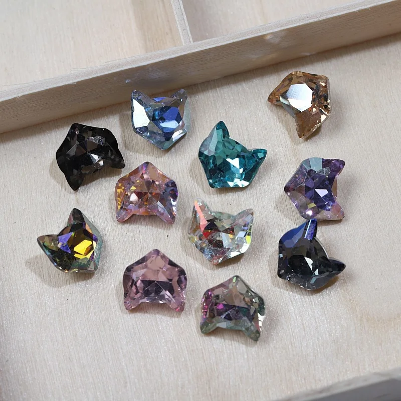 High Grade Rhinestones Wholesale 10mm Fox animal Point Back strass Moonlight Rhinestone for Jewelry accessories glass diamond