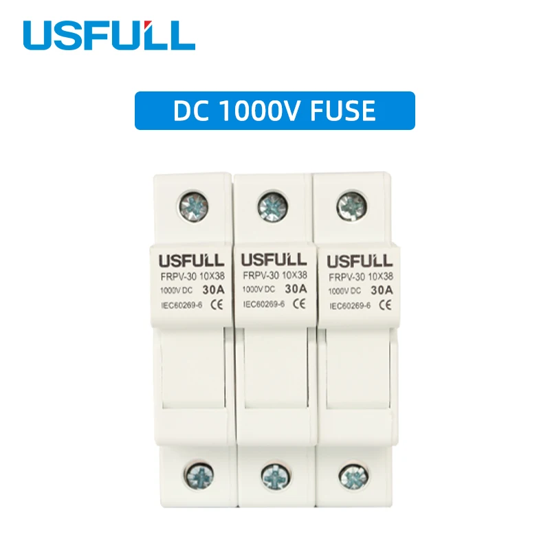 USFULL PV Solar Short Circuit Protection 1000Vdc Din Rail Fuse Holder Switch