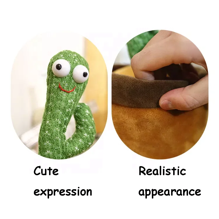 Dog Dancing Cactus Talking Cactus Toy Plush Electronic Music Mimicking Movement Educational Toy for Cats Dogs