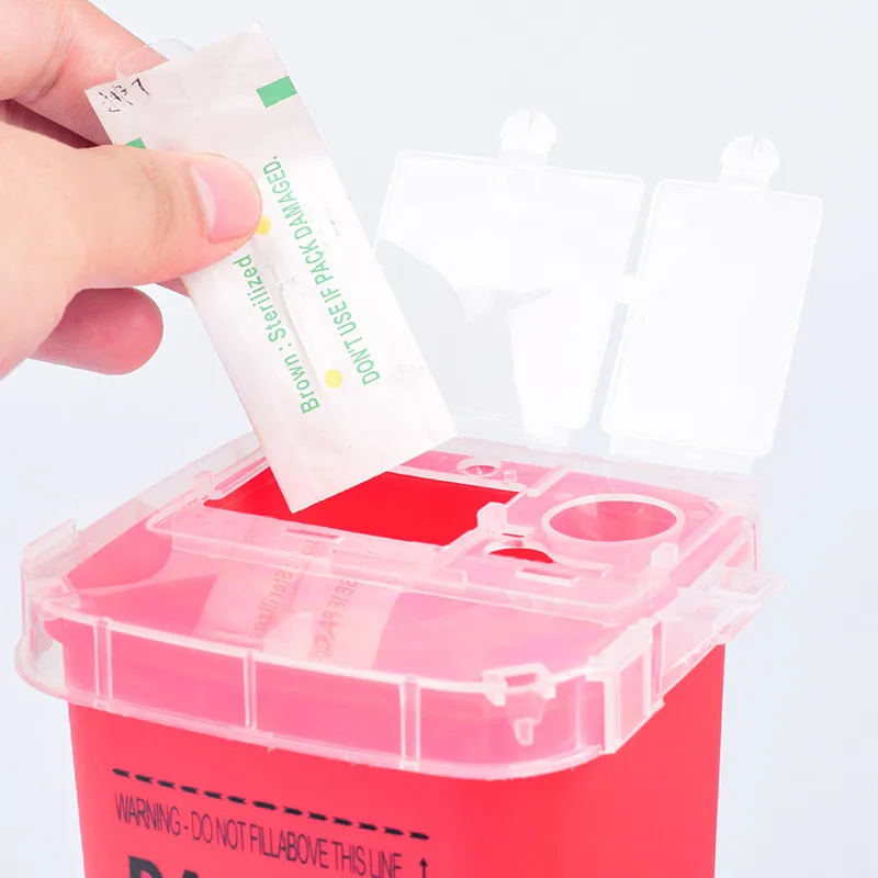 2024 New Design Portable Beauty NOVA Tattoo Syringes Needles Sharps Disposal Medical Biohazard Dangerous Goods Collection Box