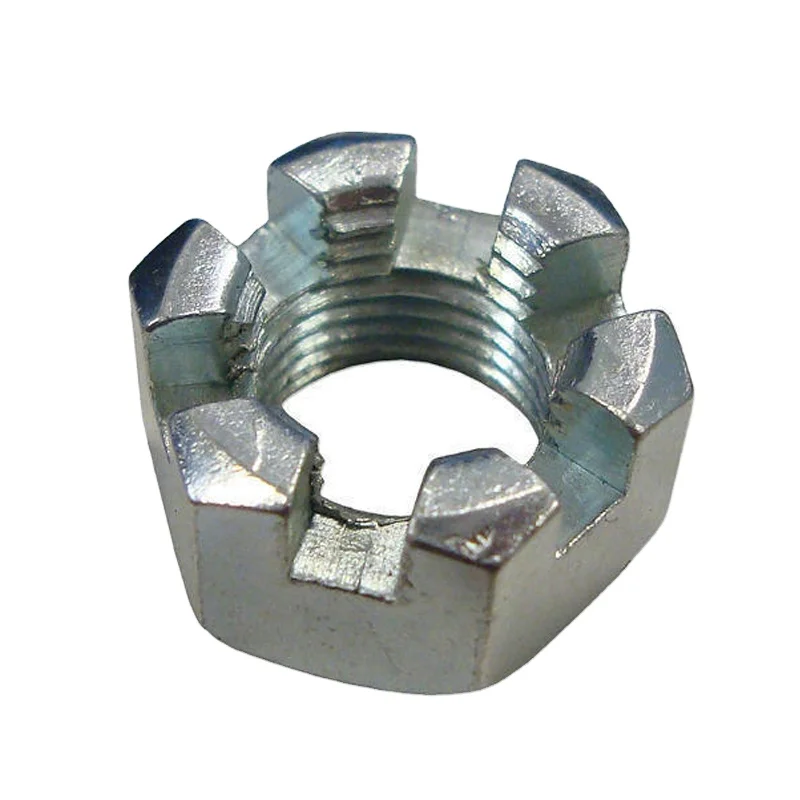 DIN935 Castle Nut Hex Slotted Nut Hex Nut with Groove Carbon Steel Zinc Plated Galvanized