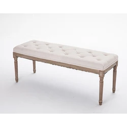 Beautiful Custom Design Home Use Eco-friendly Rubber Wood Soft Sofa Bench Furniture