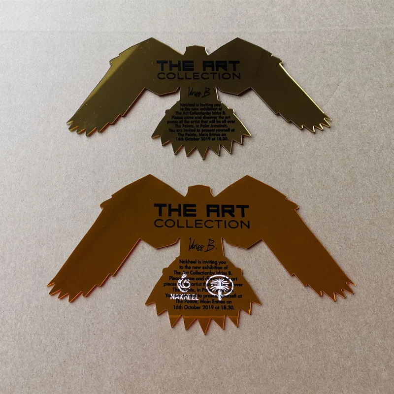 Factory Outlet Gold or Silver Mirror Acrylic Eagle Animals Ornaments