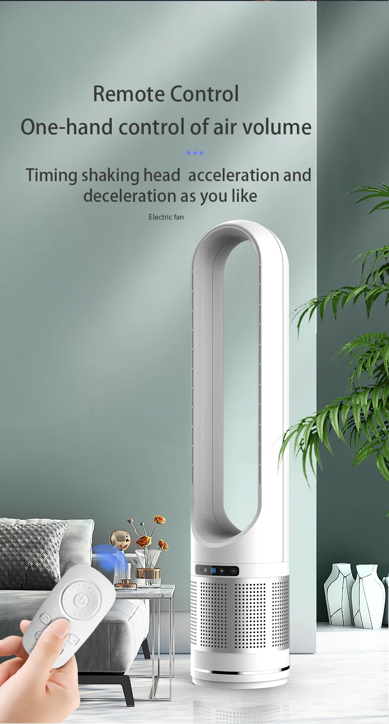 2 In 1 Air Function Air Purifier Cooler Fan Wholesale Leafles Fan No Blades Supplier Floor Stand Bladeless Fan