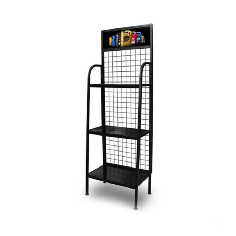 garage shop durable metal auto parts engine oil display rack lubricants oil display stand